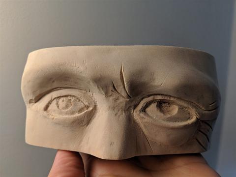 Side-by-side old and young character facial study